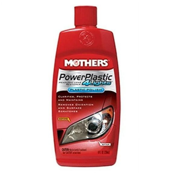 Mothers Polish 08808CASE PowerPlastic 4 Lights Plastic Polish - 8 oz, Case of 6