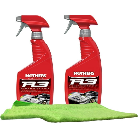 Mothers R3 Racing Rubber Remover (24 oz.) Bundled with a Microfiber Cloth