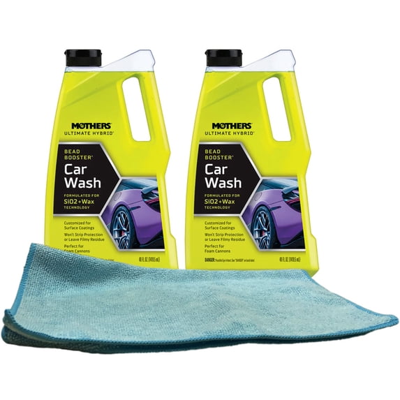 Mothers Ultimate Hybrid Car Wash (48 oz) Bundle With Microfiber Cloth