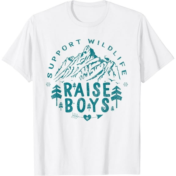 Mothers day Support Wildlife Raise Boys Mom Dad Parents T-Shirt100% cotton