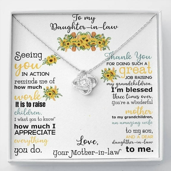 Mothers day to my daughter in law | Mother's Day Gift for Daughter in Law | Mother's Day Gift, Necklace With Meaningful Message Card Inside