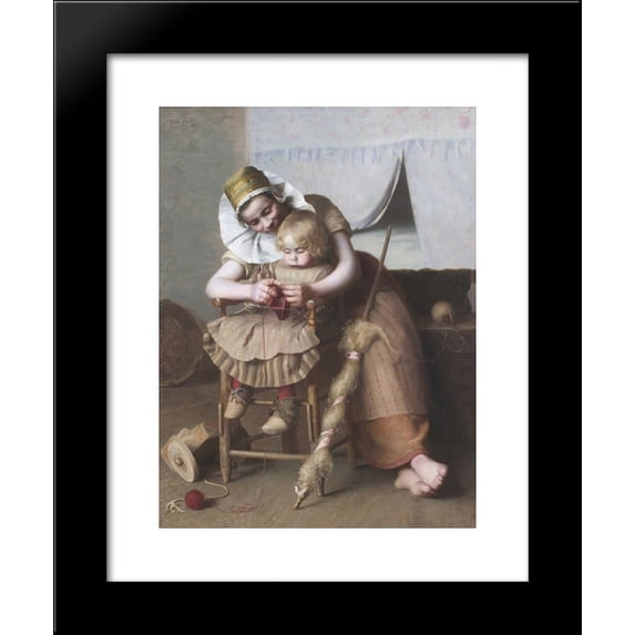 Mothers help 20x24 Framed Art Print by Peel, Paul