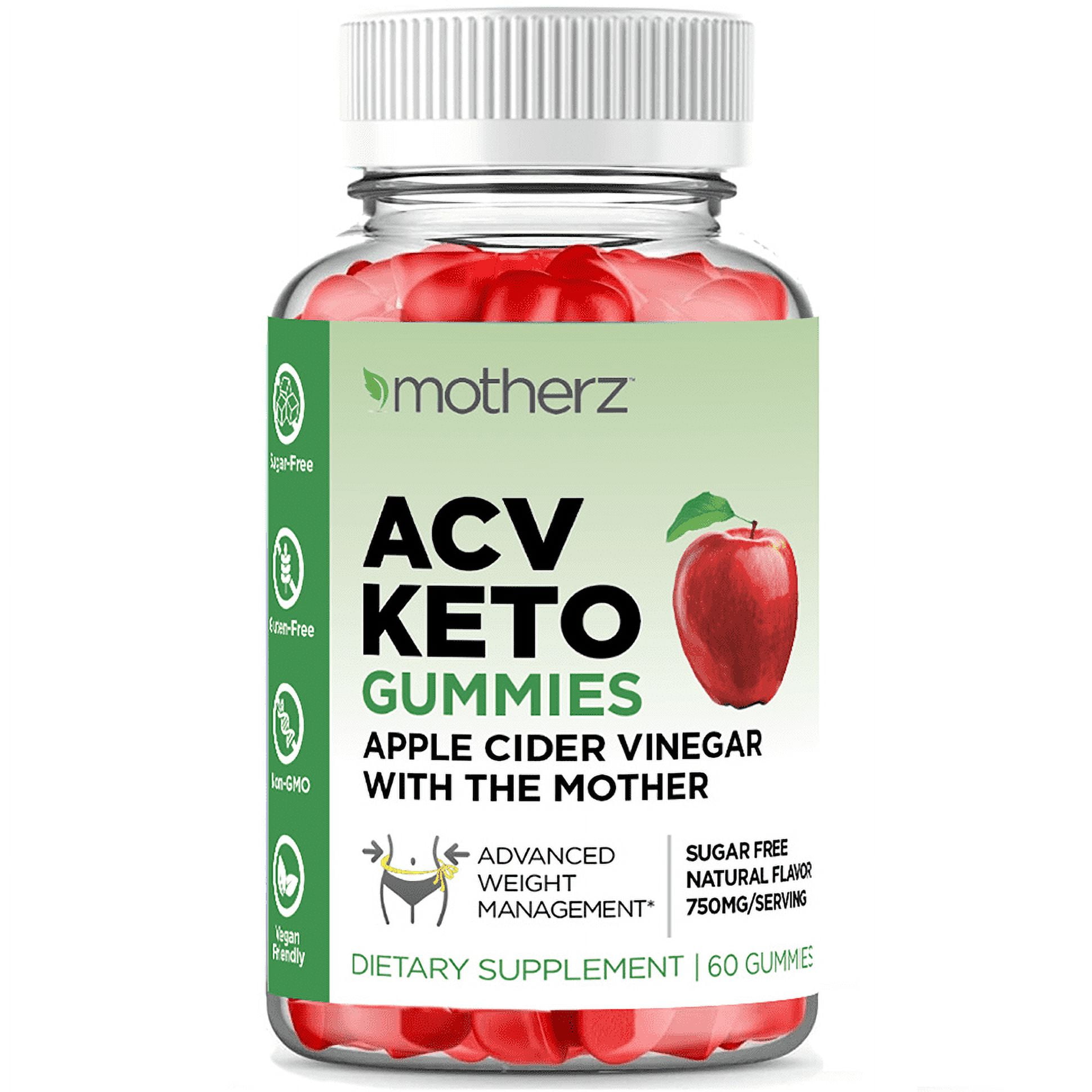 Motherz Apple Cider Vinegar Keto ACV Advanced Weight Loss Gummies - Boost Metabolism for Women & Men
