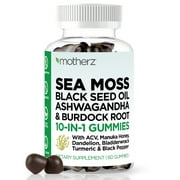 Motherz Sea Moss Black Seed Oil Ashwagandha 10-in-1 Wellness Gummy for Men Women & Children