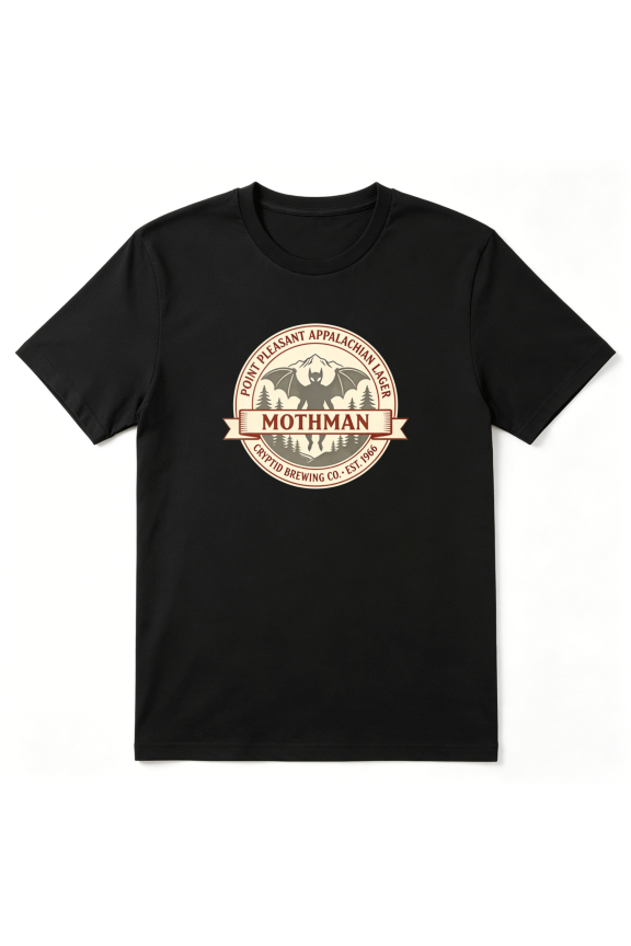 Mothman Appalachian Legend Vintage Graphic Tee for Men and Women, Witty Outdoor Cotton Short Sleeves T-Shirt