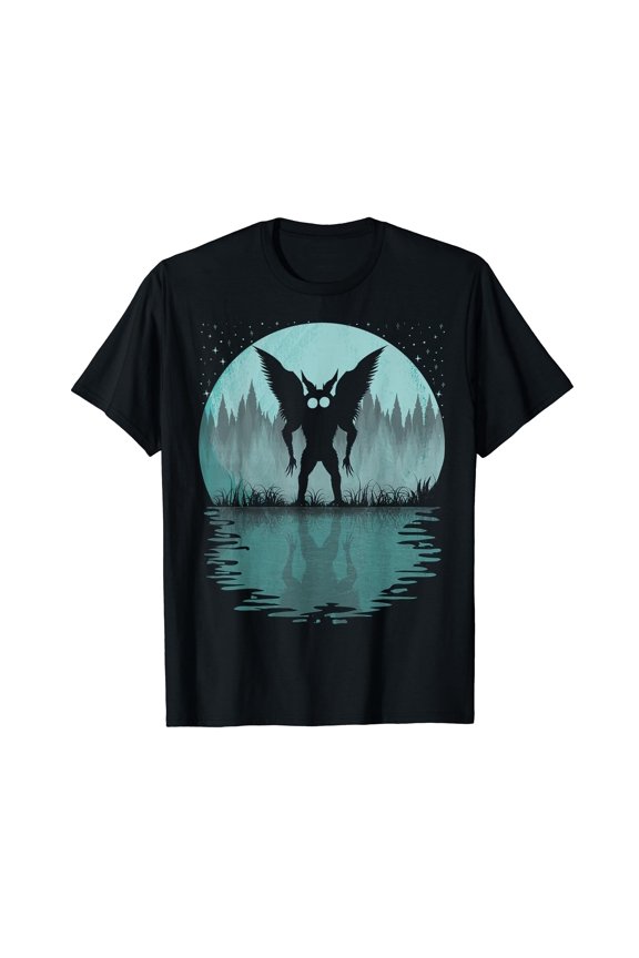 Mothman! Cool Cryptid Full Moon For Men Mothman Black T-Shirt
