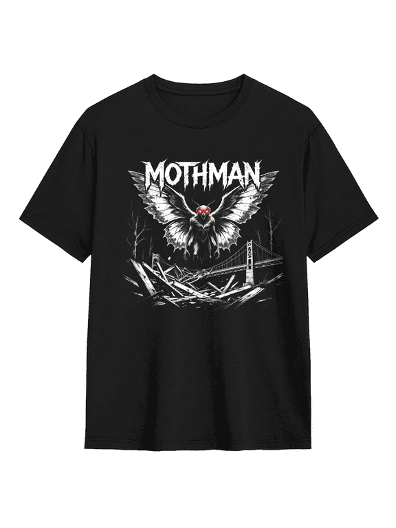 Mothman Cool Graphic Tee For Men And Women, Folklore Amusing Cotton Short Sleeves T-Shirt