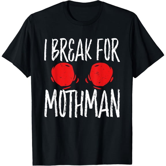 Mothman Cryptid Monster Cryptozoology Mythical Creature T-ShirtMen and women, Black T-shirt, size: Extra large