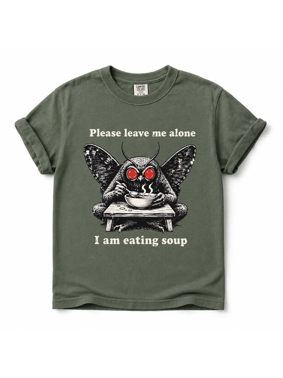 Mothman Eating Soup T-Shirt, Funny Cryptid Shirt