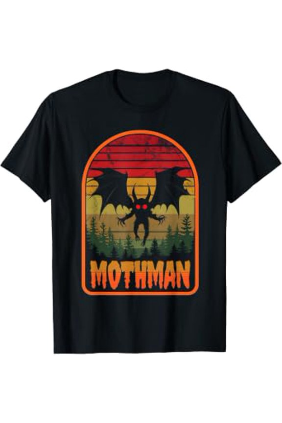 Mothman Folklore Cryptozoology Cryptid Moth Man Retro T-Shirt