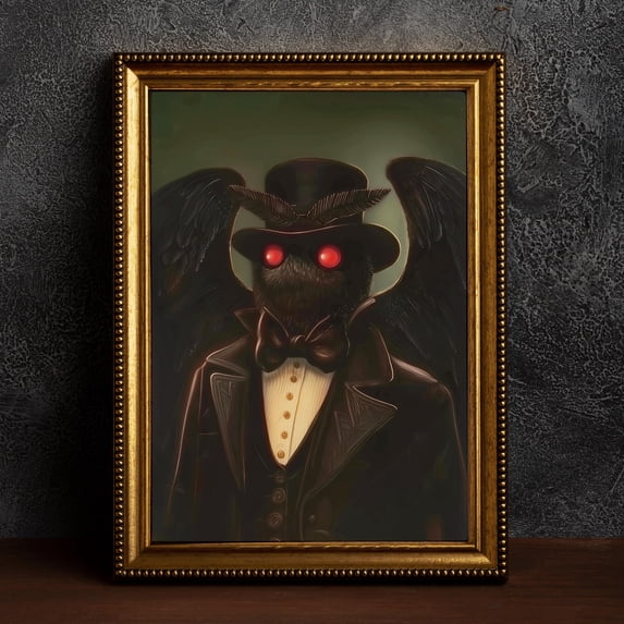 Mothman Gothic Victorian Cryptid Portrait Poster , Poster Print Only ...