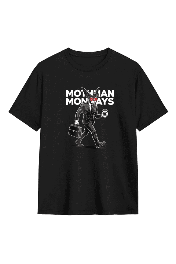 Mothman Mondays Retro Graphic Tee For Men, Folklore Work Cotton Short Sleeves T-Shirt