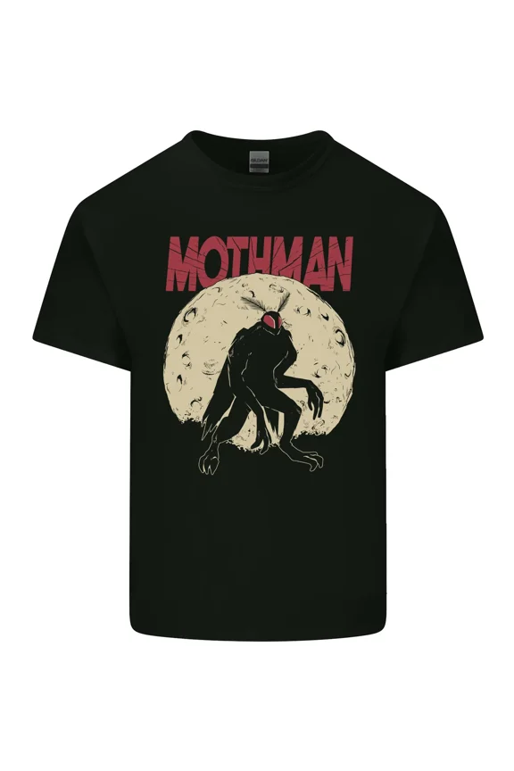 Mothman Moon Background West Virginia Cryptid Unisex T-Shirt Y2340, Up to Size 5XL