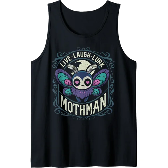 Mothman Pastel Goth Kawaii Live Love Lurk Cryptid Tank Top Size S-3XL