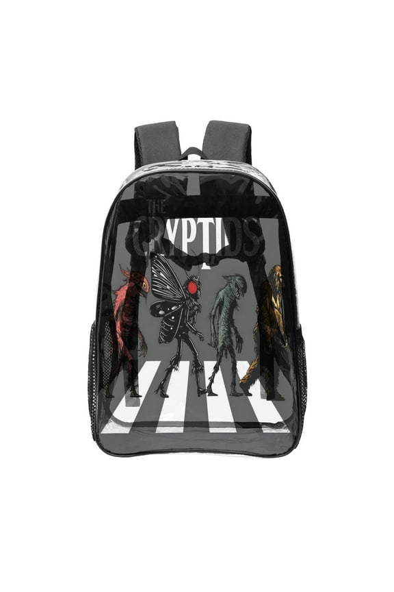 Mothman Pattern Transparent Backpack Lightweight And fashionable Showcasing Personality And Leading The Trend
