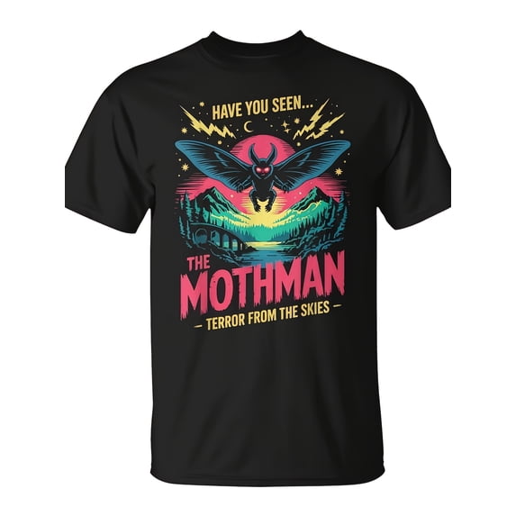 Mothman T Shirt Retro Vintage Cryptid Horror Graphic Design Unisex Streetwear Casual Daily Wear Cotton Men's Women's Tee Shirt