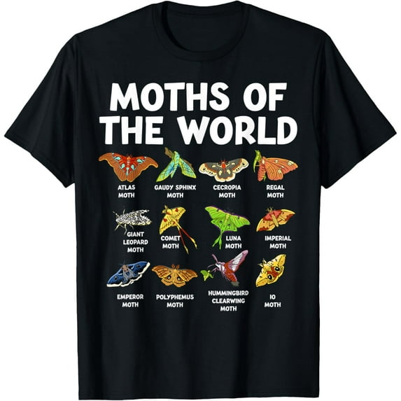 Moths Of The World Kawaii Types Of Moths Funny Insect T-Shirt