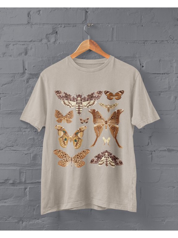 Moths Shirt, Moth Lover Gifts, Cottagecore Clothing, Dark Academia, Grunge Fairycore, Y2k Clothing, Alternative Indie Clothing, Goblincore, Vintage Birthday Gift