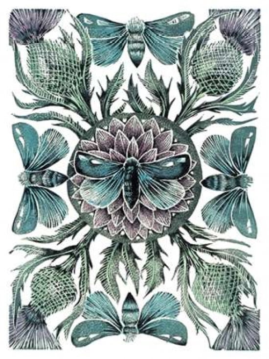 Moths & Thistles Canvas Art - Amanda Colville (18 x 24)