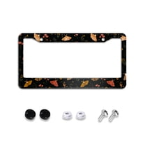 Moths and Flowers License Plate Frames Universal Aluminum Tag Holder Cover with 2 Holes Screws for Front Rear Car Plate Decor 12x6 Inch for Women Men