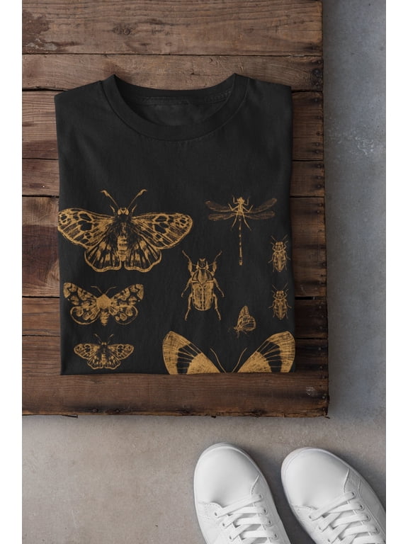 Moths and Insects Tshirt, Moths Tshirt, Grunge Clothing, Cottagecore Shirt, Goblincore Clothing, Y2K Fairycore Clothing, Indie Clothing