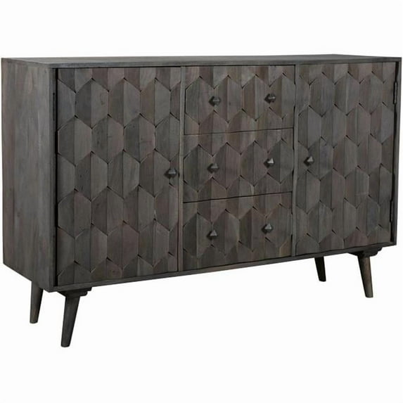 Moti 90129001 2 Door, 3 Drawer Onyx Sideboard, Dark Gray
