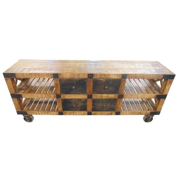 Moti 71018001 Golden 4 Drawer Console & Plasma Table