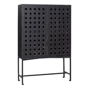 Moti Aliso Becca Solid Wood 2 Door Tall Cabinet on Cast Iron Base in Black