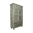 thumbnail image 1 of Moti Carter 42" 2-Door and 3-Drawer Traditional Solid Wood Armoire in Aged Gray, 1 of 4