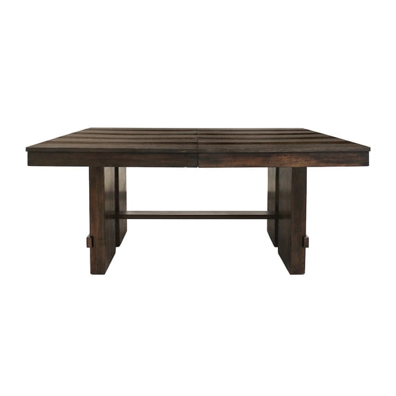 Moti Dale Extendable Dining Table in Solid Acacia Wood with Antique Brown Finish