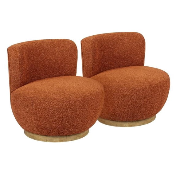 Moti Occasional Swivel Chair Set - Rust Boucle - 2 Piece - Walmart.com