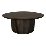 Odin Round Cocktail Table in Modern Espresso Finish on Mango Solid Wood