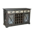 thumbnail image 1 of Moti Parker Wine Buffet with 2 Antique Mirror Doors & 3 Contrast Drawers - 37 x 20 x 65 in., 1 of 1
