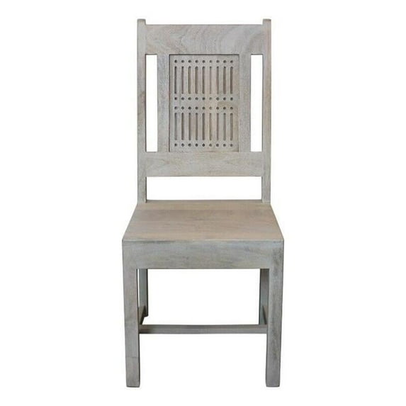 Moti Sarah 41" Solid Wood Dining Chair in Brushed Ivory (Set of 2)