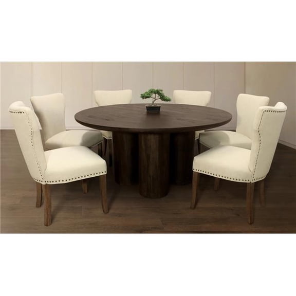 Moti Syracuse63R-88011088-3 63 in. Dining Table with Howell Chairs - Ivory - Set of 3