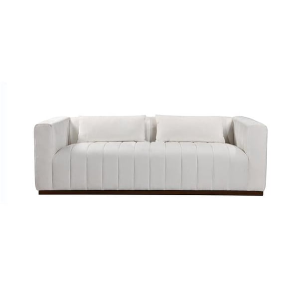 Moti 88023059 Upton Sofa with 2 Toss Pillows, Ivory