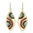 thumbnail image 1 of Motif Beads Marquise Agate Brass Dangle Earrings, 1 of 4