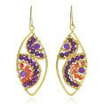 thumbnail image 1 of Motif Beads Marquise Amethyst Brass Dangle Earrings, 1 of 4