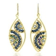 thumbnail image 1 of Motif Beads Marquise Lapis Brass Dangle Earrings, 1 of 4