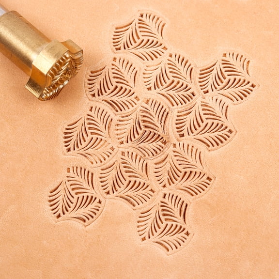 Motif Leaf Leathercraft Stamp, Solid Brass Embossing Punch Tool for DIY Belts, Wallets and Custom Leather Decor