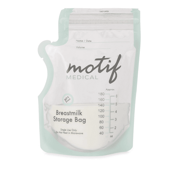 Motif Medical BPA Free Milk Storage Bags with Easy Pour Spout, Write-On Label, 8 oz, 90 Count