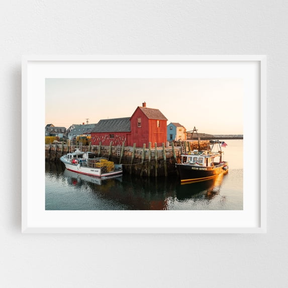 Motif No. 1 - Rockport Massachusetts Photography White Framed Wall Art Print 20 x 30 inches