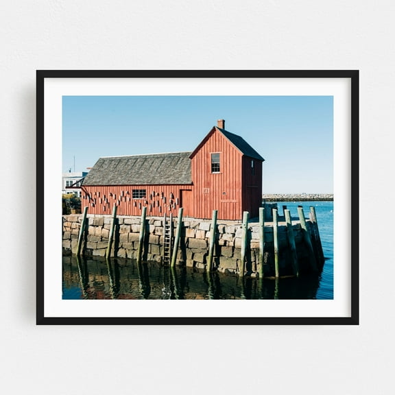 Motif Number 1 - Rockport Massachusetts Photography Black Framed Wall Art Print 16 x 20 inches