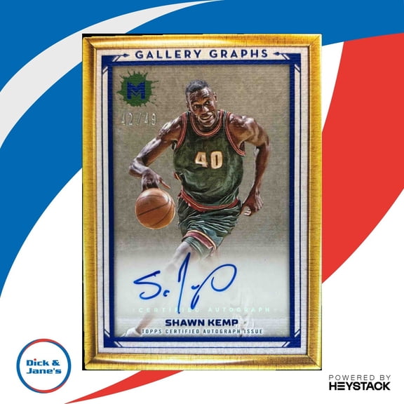 Motif Shawn Kemp Auto GG-SK Gallery Graphs Ultramarine Blue Basketball Card