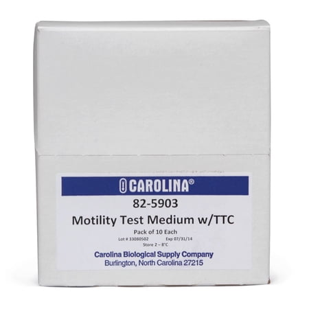 Motility Test Medium Agar With Ttc, Prepared Media Tubes, Pack Of 10