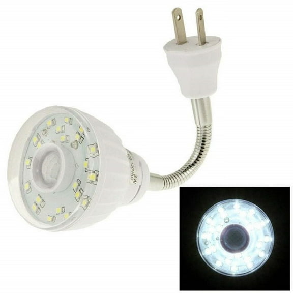 Motion-Activated LED Night Light for AC Outlet Plug-in White