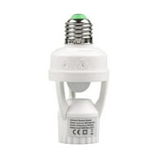 Motion Activated Light Socket,E27 Motion Security Light Bulb Socket Indoor for Front Door Porch Garage Basement Hallway Closet