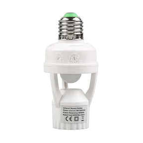 Motion Activated Light Socket,E27 Motion Security Light Bulb Socket Indoor for Front Door Porch Garage Basement Hallway Closet