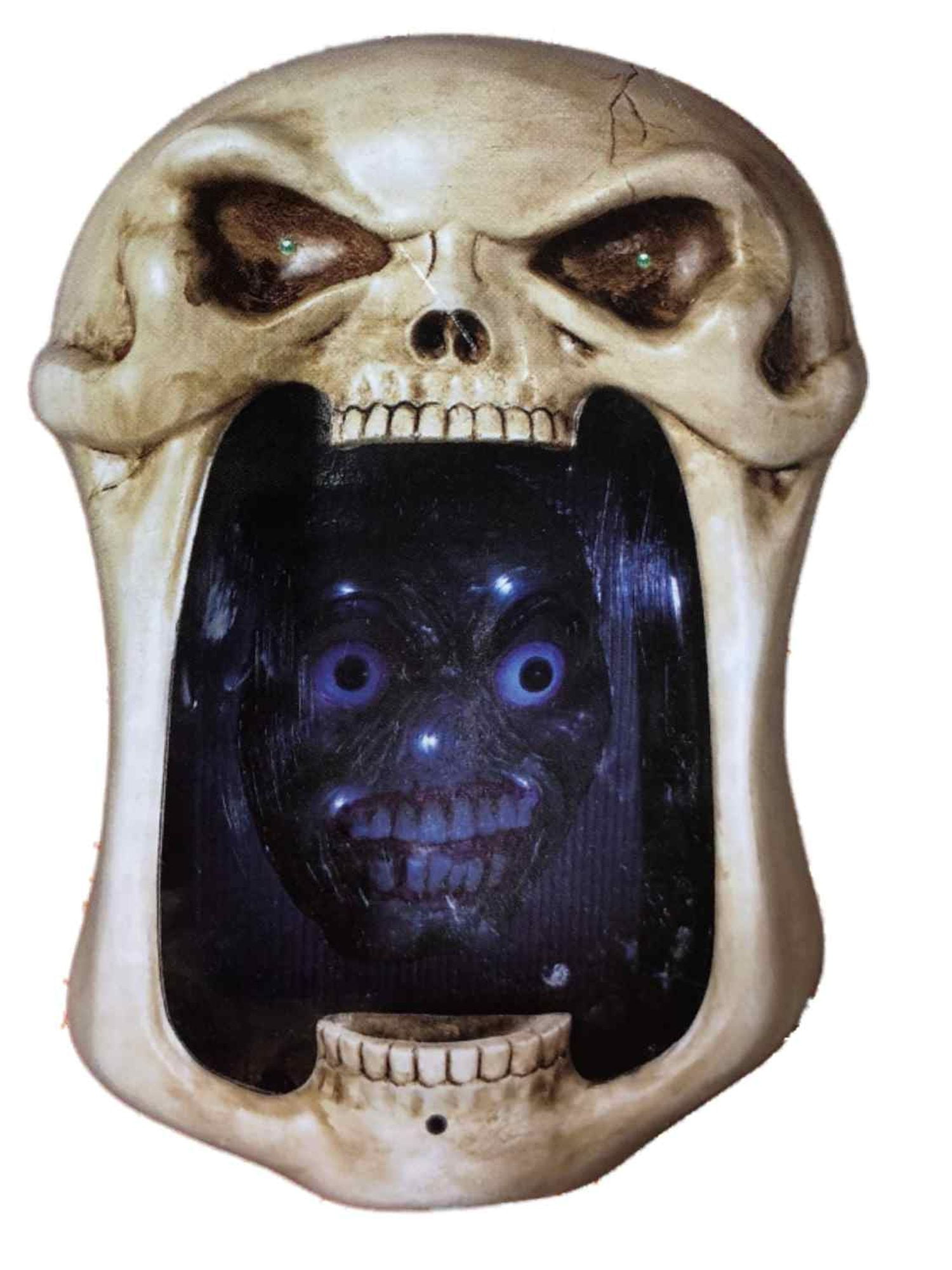 Motion Activated Light Up Illusion Mirror With Sound Skull Face Halloween Decor