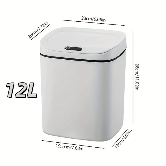 Motion-Activated Smart Trash Bin, Touchless Lid for Home Kitchen Bathroom